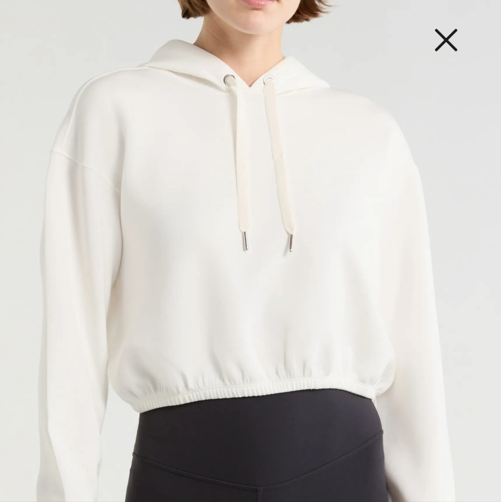 NWT Spanx AirEssentials White Cropped Hoodie